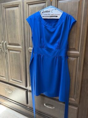 Gianni Bini Blue Cap-Sleeve A-Line Dress